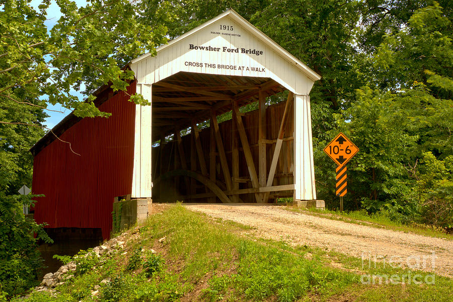 Bowsher Ford Covered Bridge Photograph by Adam Jewell