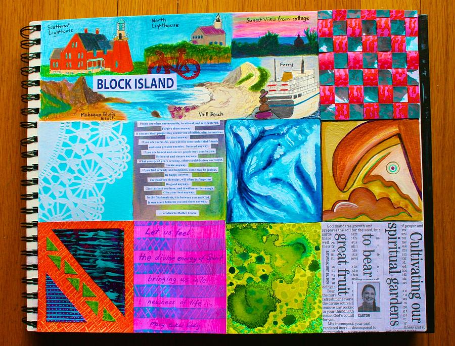 Box-a-Day Block Island Page Mixed Media by Polly Castor