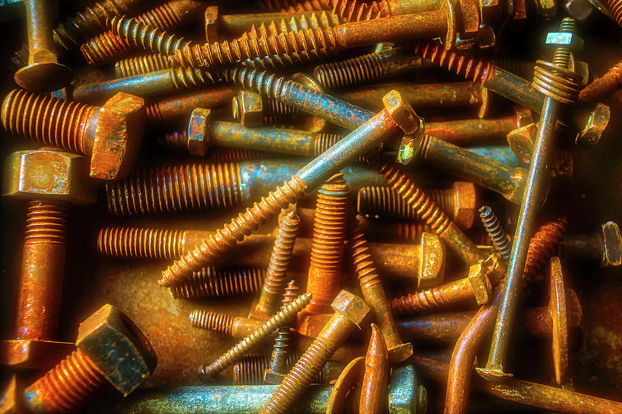 Box Full Of Rusty Screws Photograph by Garry Gay