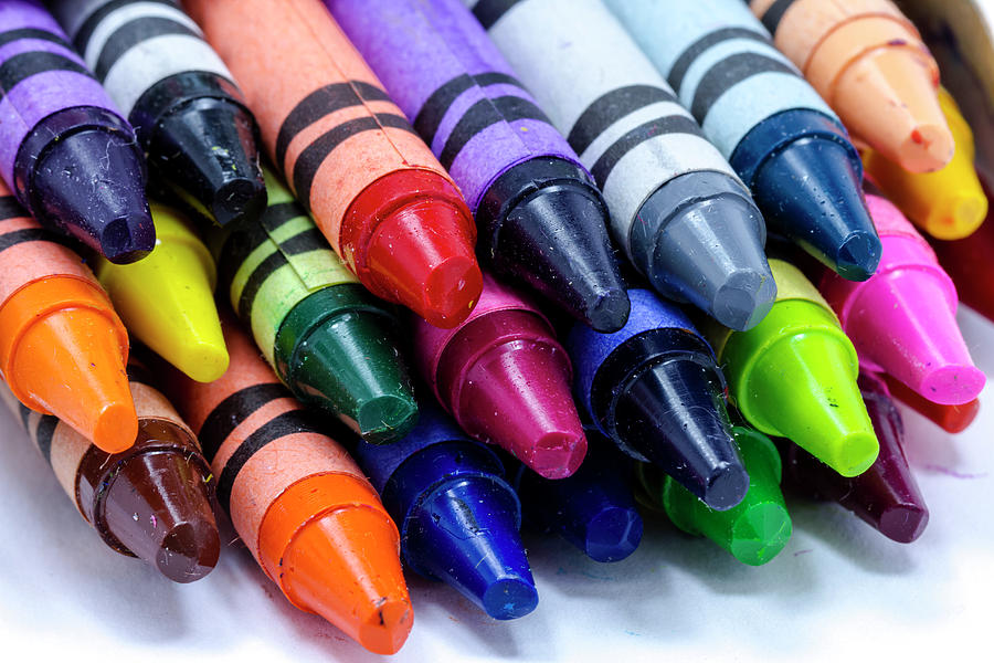 Box of Colorful Crayons Photograph by Teri Virbickis