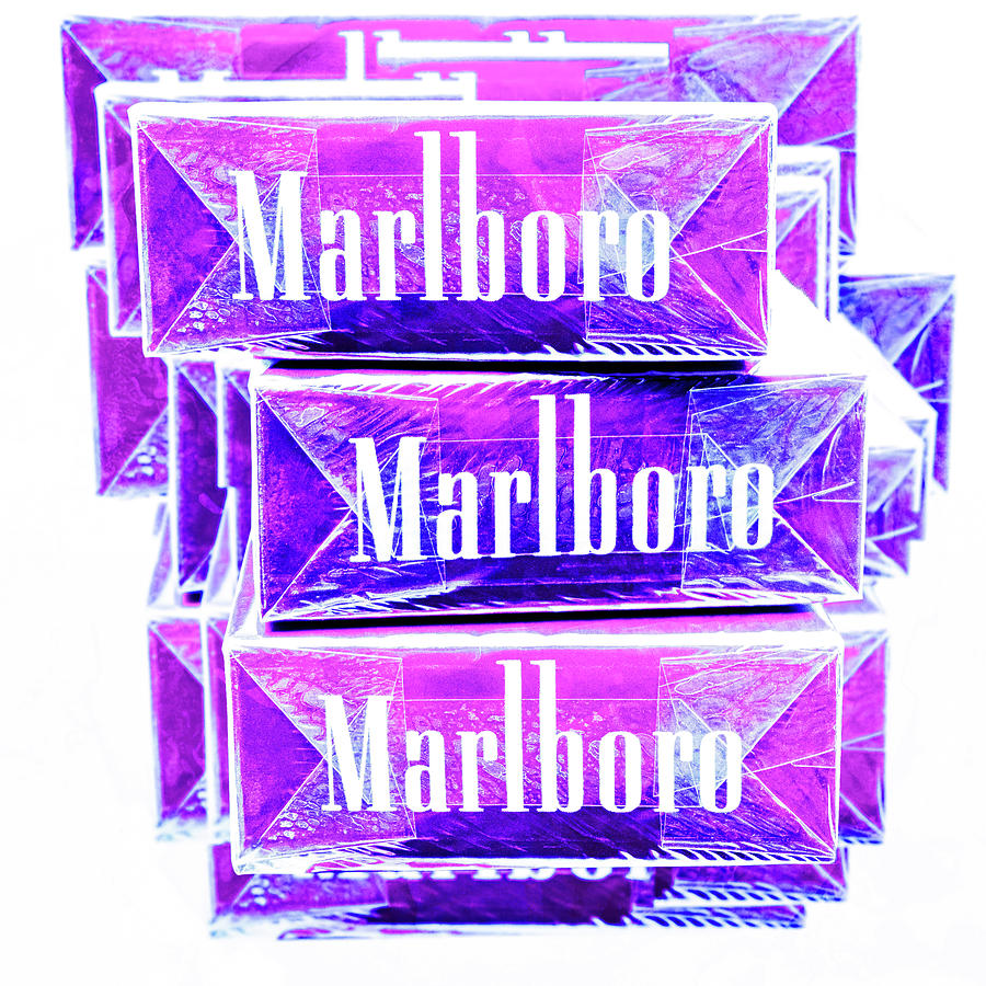 Boxed Cigarettes Stacked In Ultraviolet Photograph