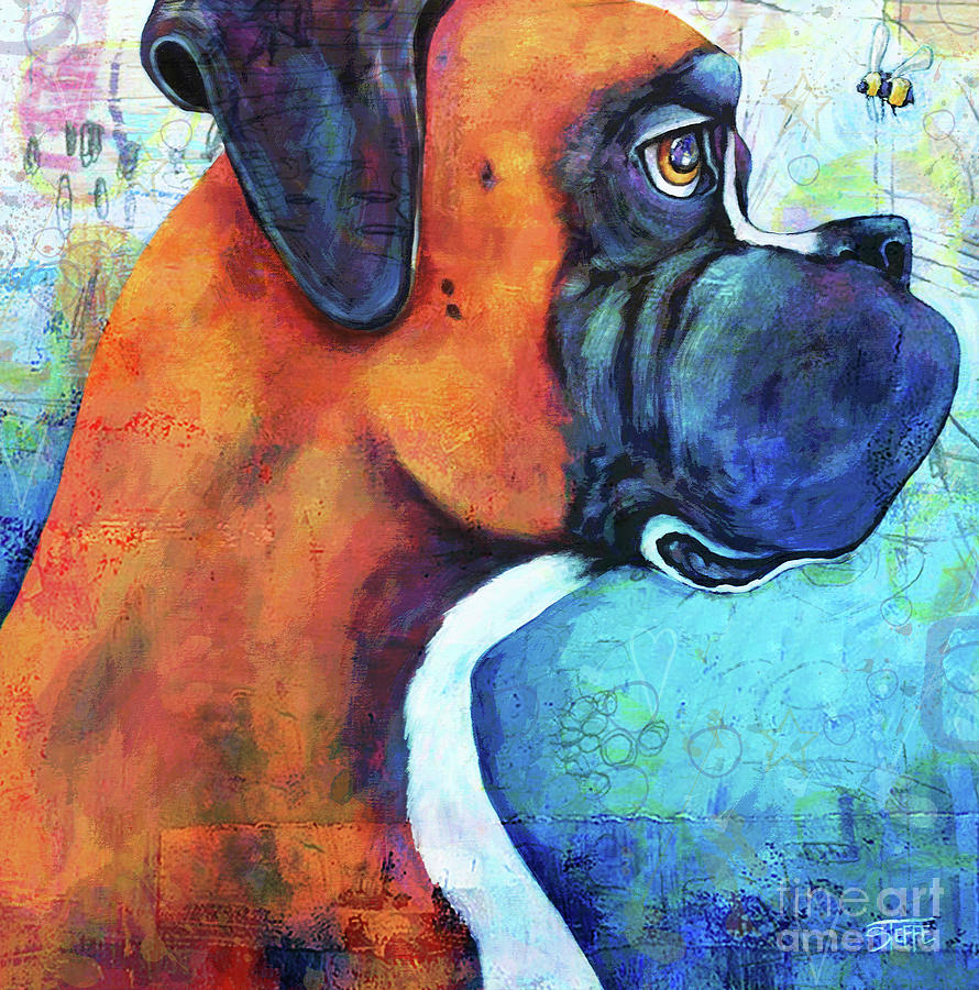 Boxer And The Bee Painting