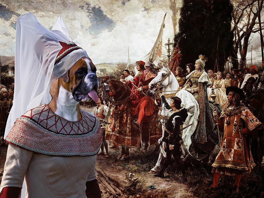 Boxer Art Canvas Print - The reverence to the Queen  Painting by Sandra Sij