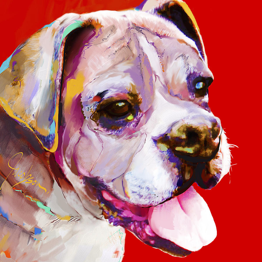 Boxer Painting - Boxer Dog by Jackie Jacobson Boxer Painting - Boxer Dog by Jackie Jacobson