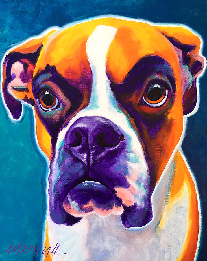 Dog Painting - Boxer - Koda by Dawg Painter