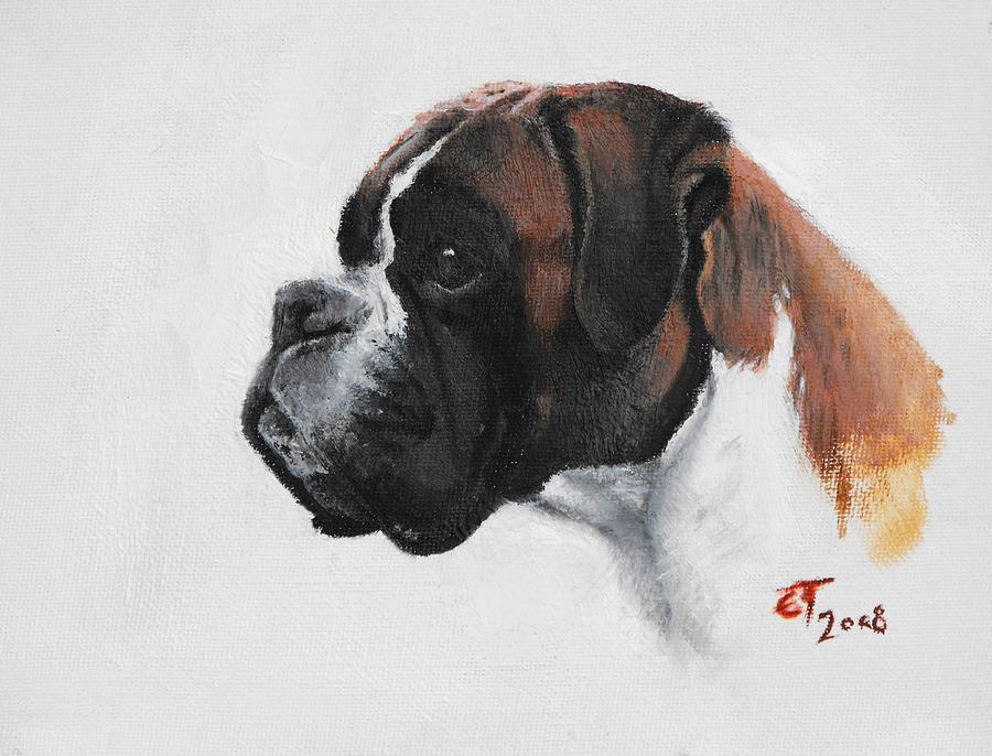 Boxer Oil Painting Painting By Ed Teasdale   Boxer Oil Painting Ed Teasdale 