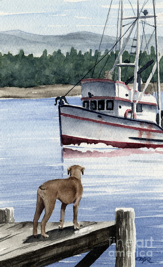 Boxer On The Dock Painting by David Rogers