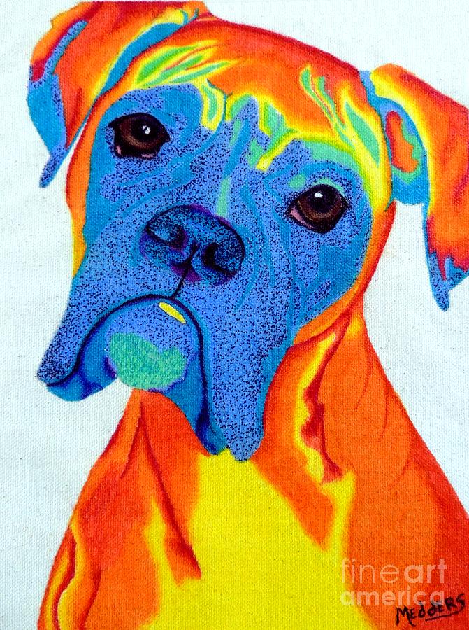 Boxer Painting by Penny Medders
