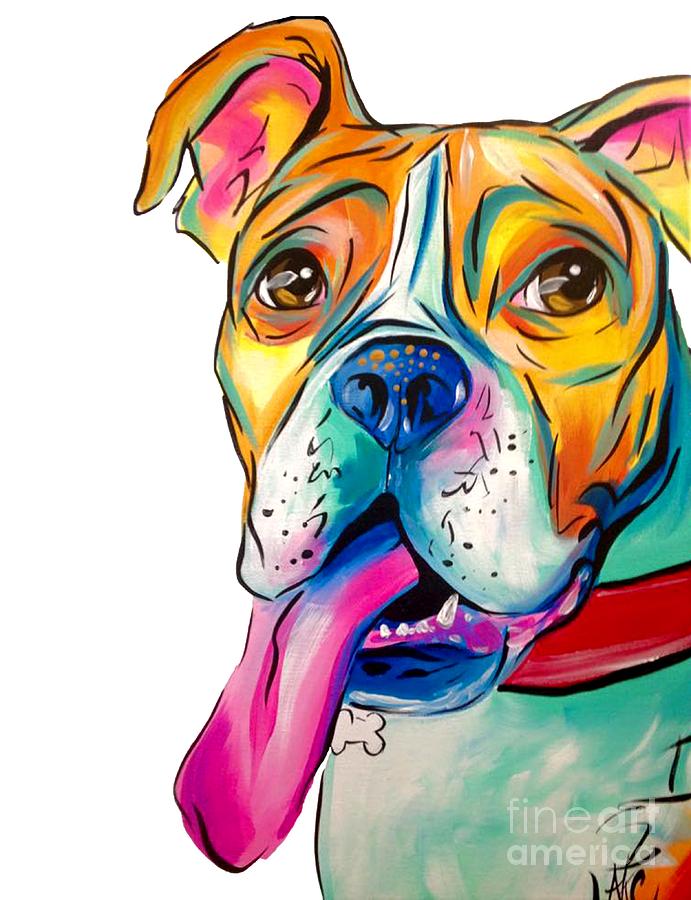 Dog Painting - Boxer Pup by Abbi Kay Dog Painting - Boxer Pup by Abbi Kay