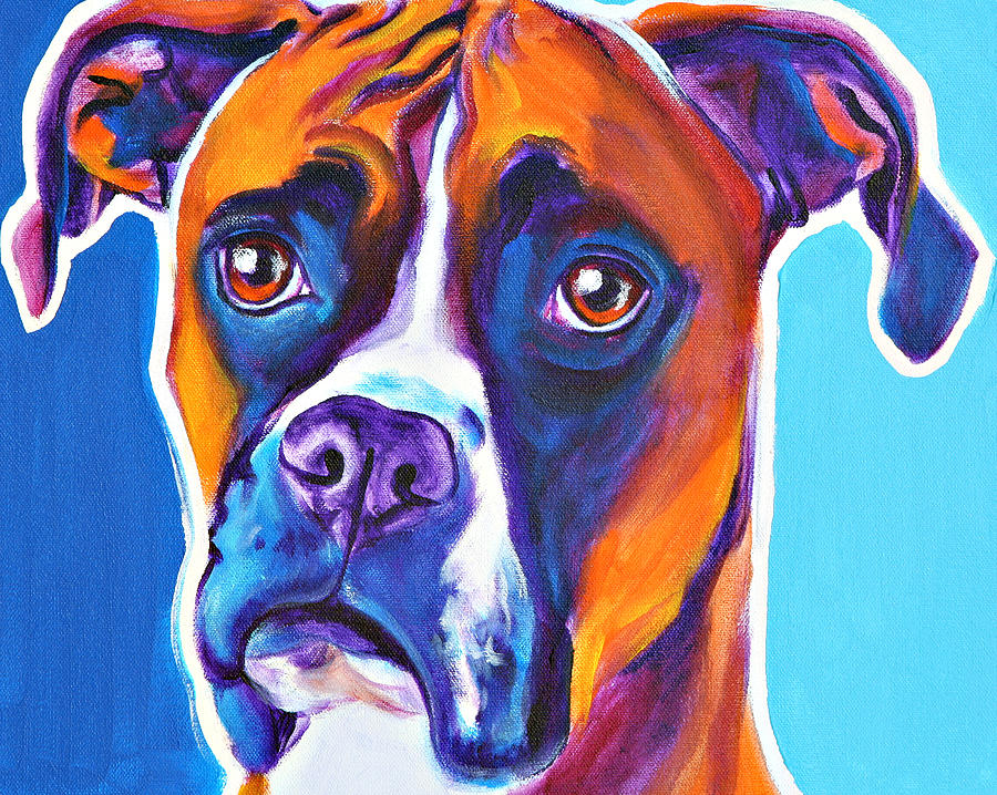 Dog Painting - Boxer - Rex by Dawg Painter