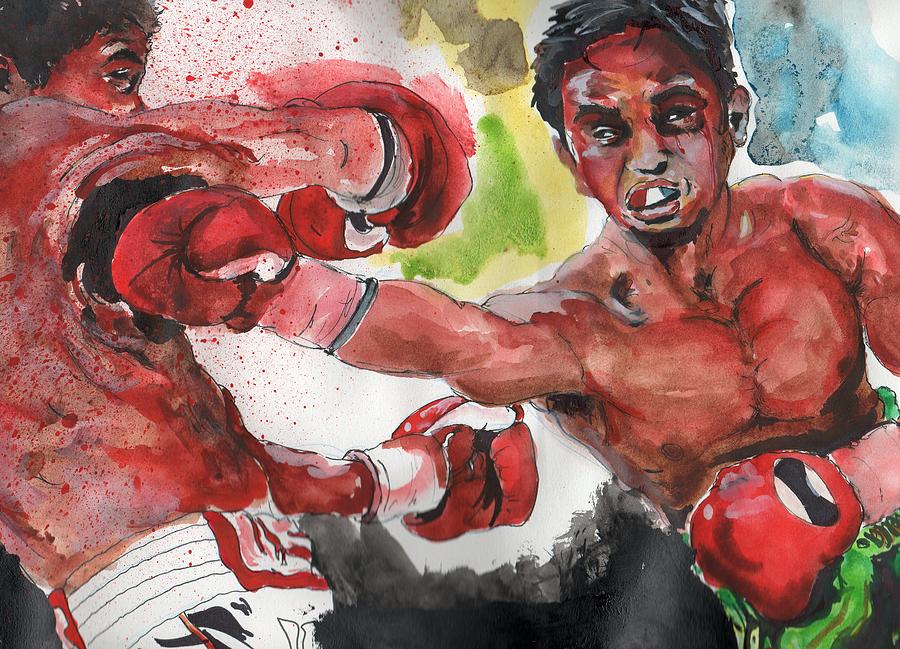 Brian Viloria Painting - Boxing Fury by Matt Burke