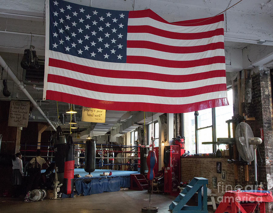 Boxing Gym American Flag  Photograph by Chuck Kuhn