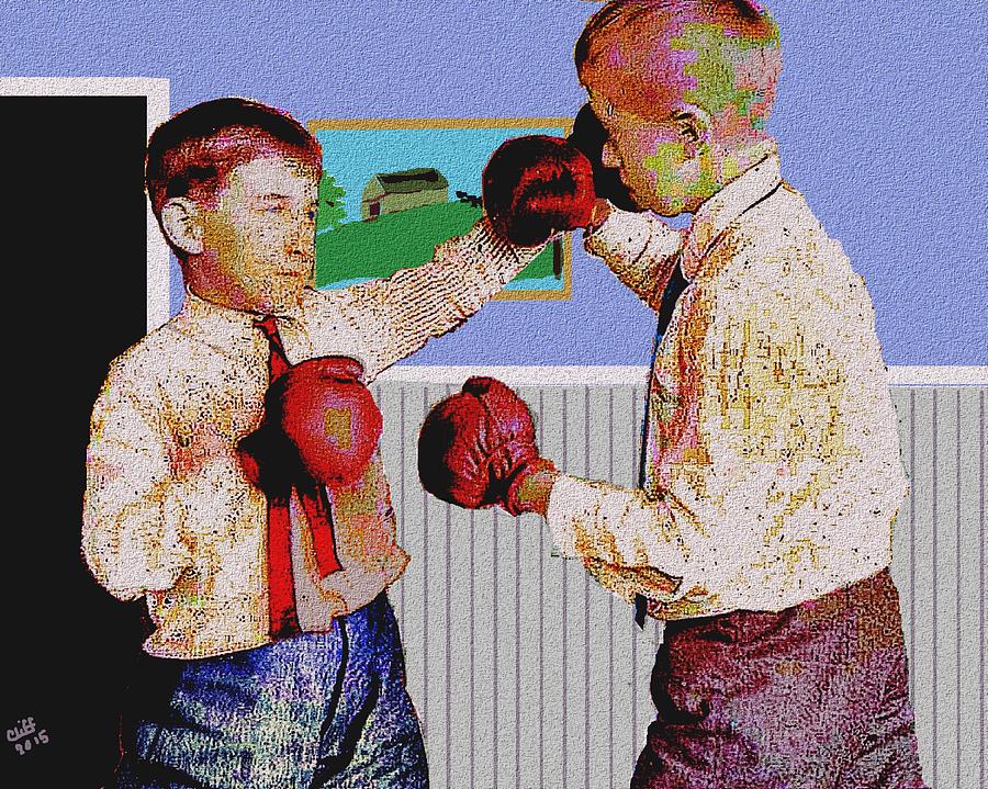 Boxing Lesson Painting by Cliff Wilson
