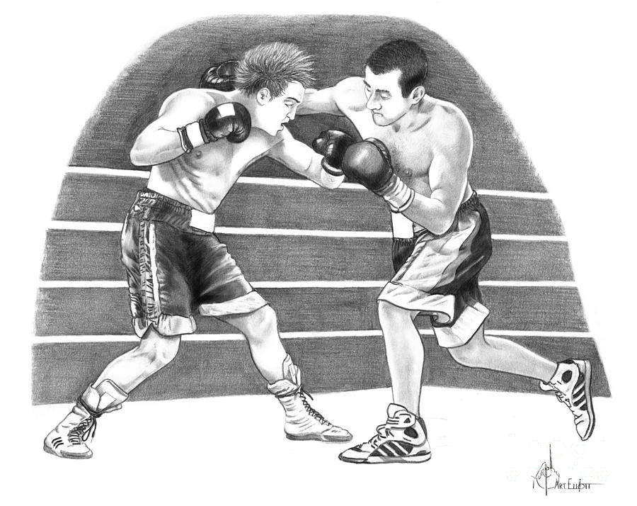 Boxing Match Drawing by Murphy Elliott Fine Art America