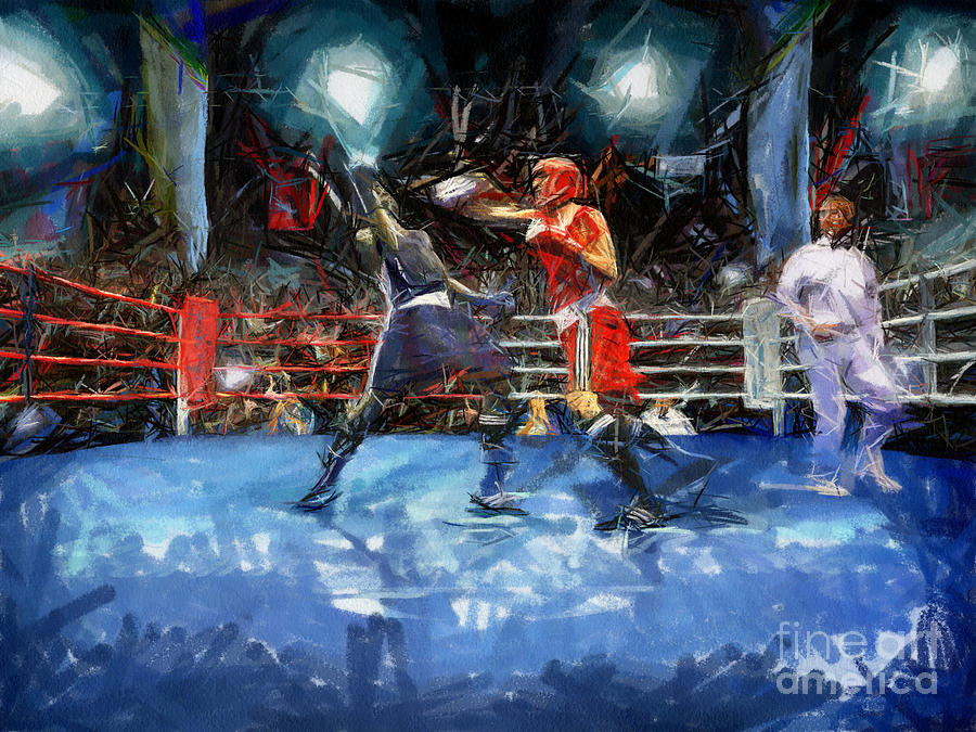 Sports Painting - Boxing Night by Murphy Elliott