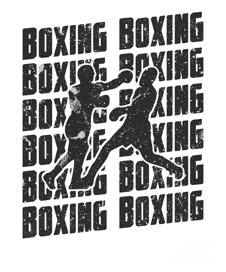 Aikido Digital Art - Boxing Repeat Fighting Cardio Fight Sparring Black by Henry B