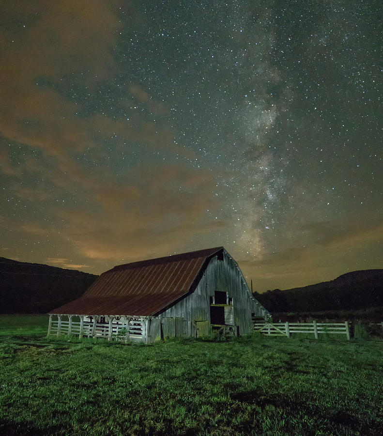 Boxley Valley Barn and Milky Way Photograph by Hal Mitzenmacher
