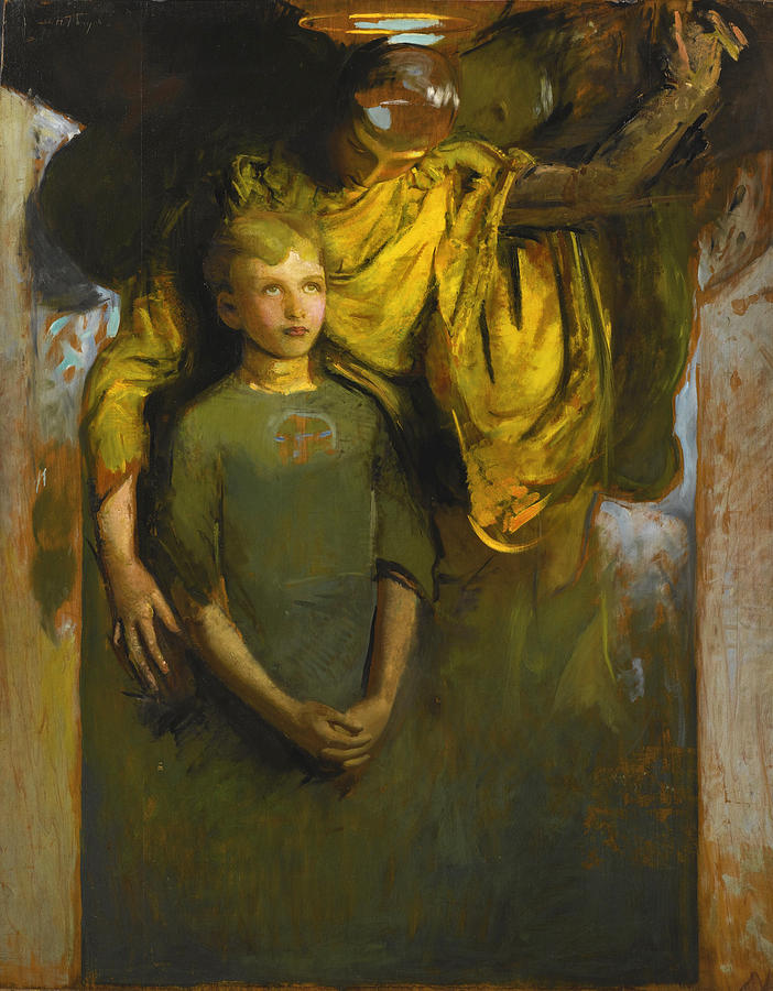 Boy and Angel Painting by Abbott Handerson Thayer