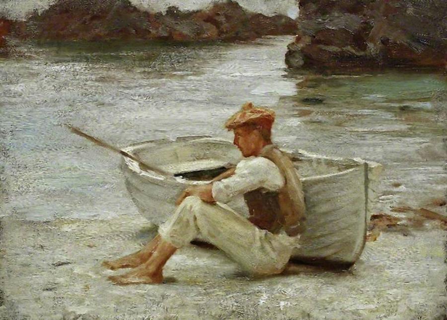 Boy and Boat  Painting by Henry Scott Tuke