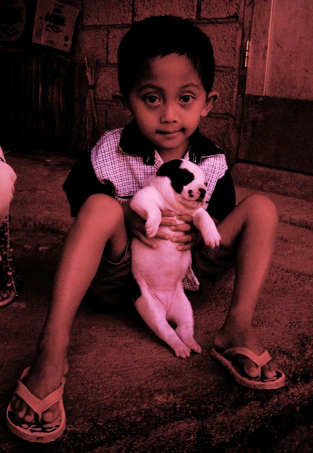 Boy And Puppy Photograph by HweeYen Ong