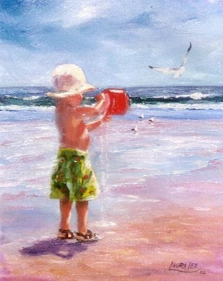 Boy at Play Painting by Laura Lee Zanghetti