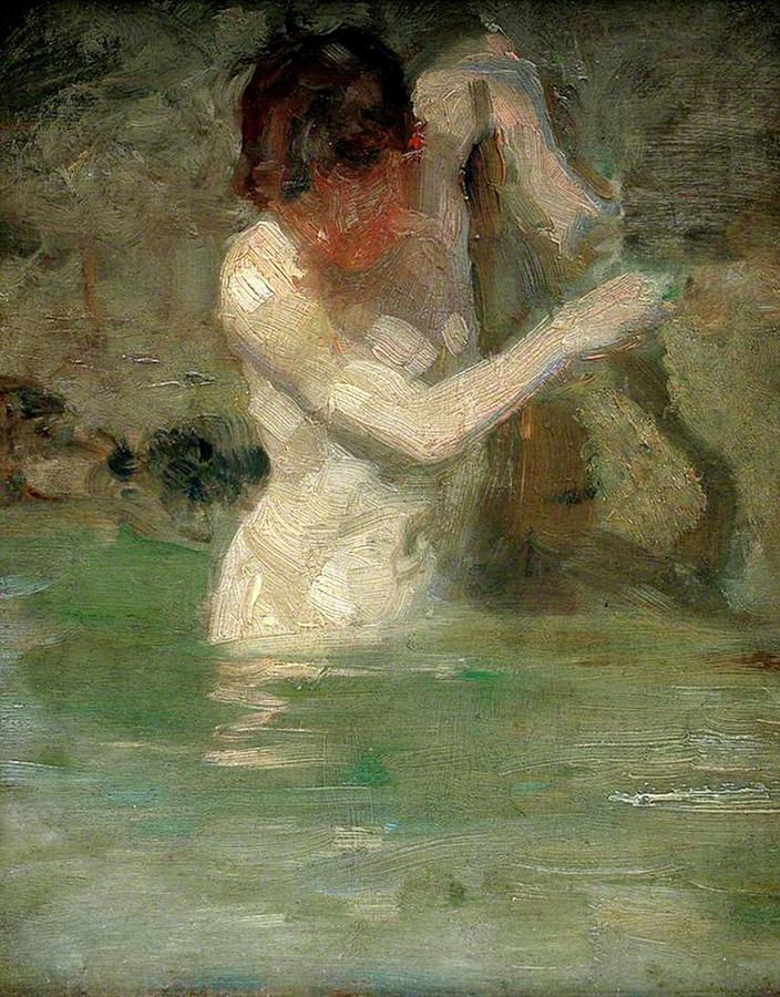 Impressionism Painting - Boy Bathing by Troy Caperton