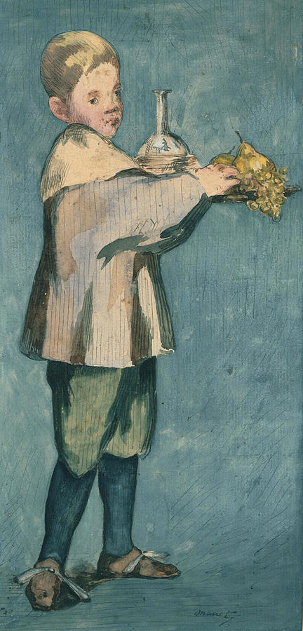 Boy Carrying a Tray Painting by Edouard Manet