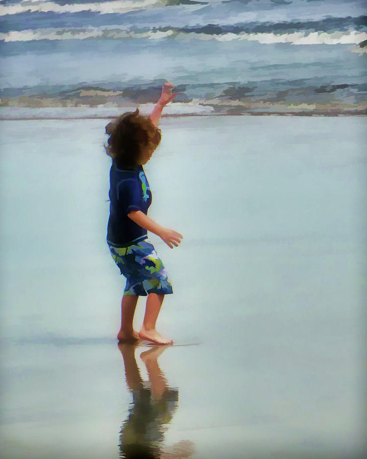 Boy Dancing On Beach Photograph by Kevin Anderson Boy Dancing On Beach Photograph by Kevin Anderson