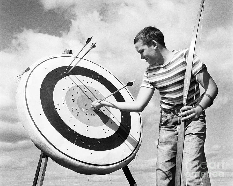 Boy Doing Archery Photograph by H. Lefebvre/ClassicStock