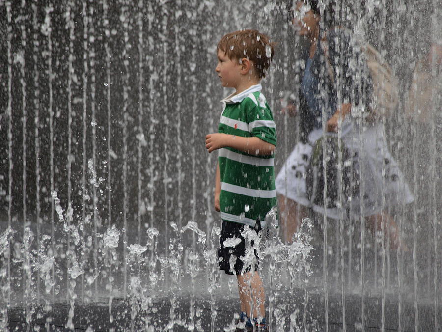 Boy in a Fountain Photograph by Simon Forster - Pixels