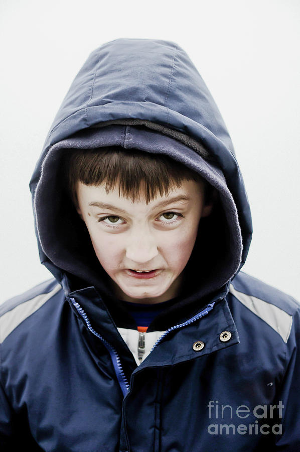 Portrait Photograph - Boy in a hoodie by Tom Gowanlock
