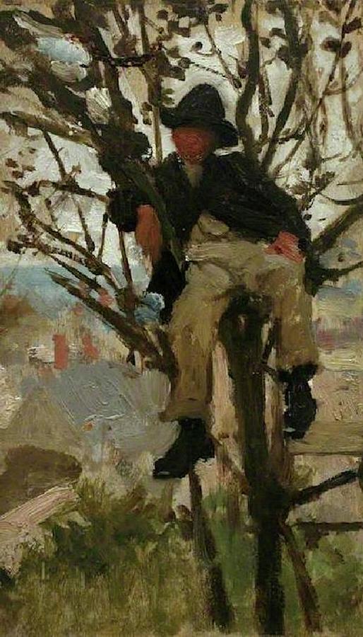 Boy in a Tree Painting by Henry Scott Tuke