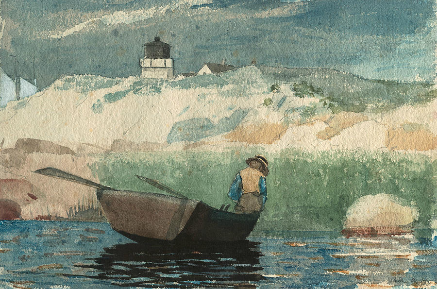 Boy in Boat Gloucester Painting by Winslow Homer