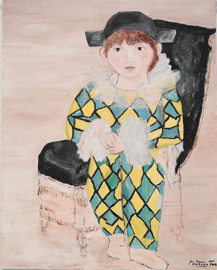 Harlequin Painting - Boy In Costume Picasso Inspired by Jean Forman Harlequin Painting - Boy In Costume Picasso Inspired by Jean Forman