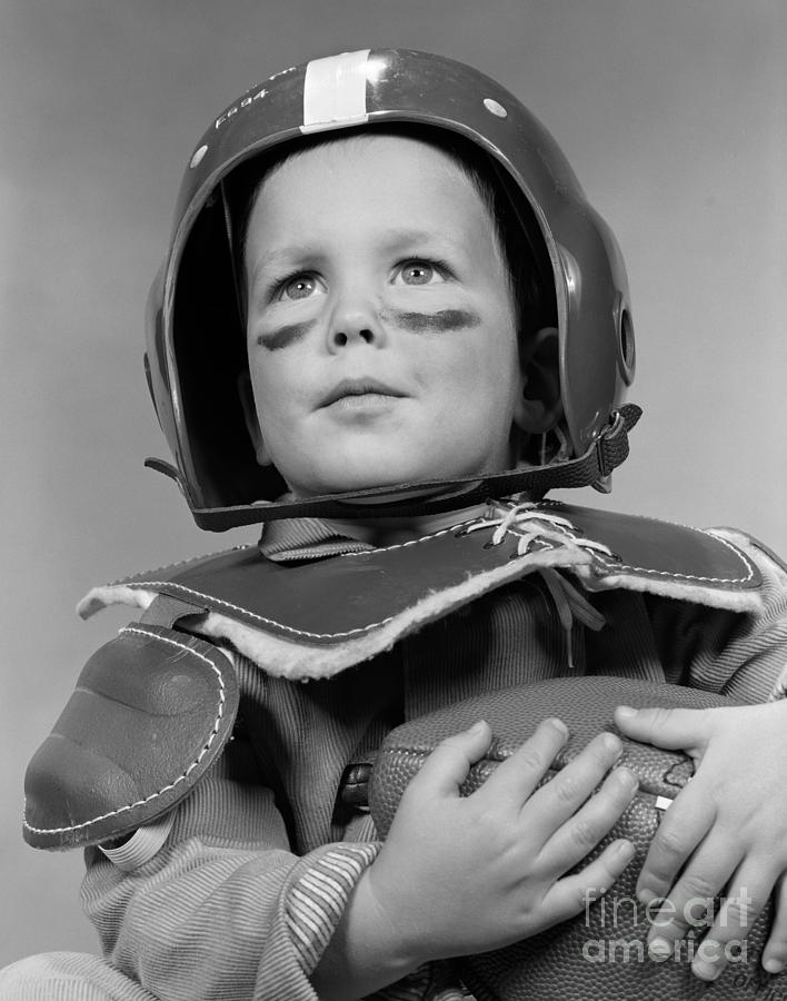 Boy In Football Gear, C.1950s Photograph by H. Armstrong Roberts/ClassicStock