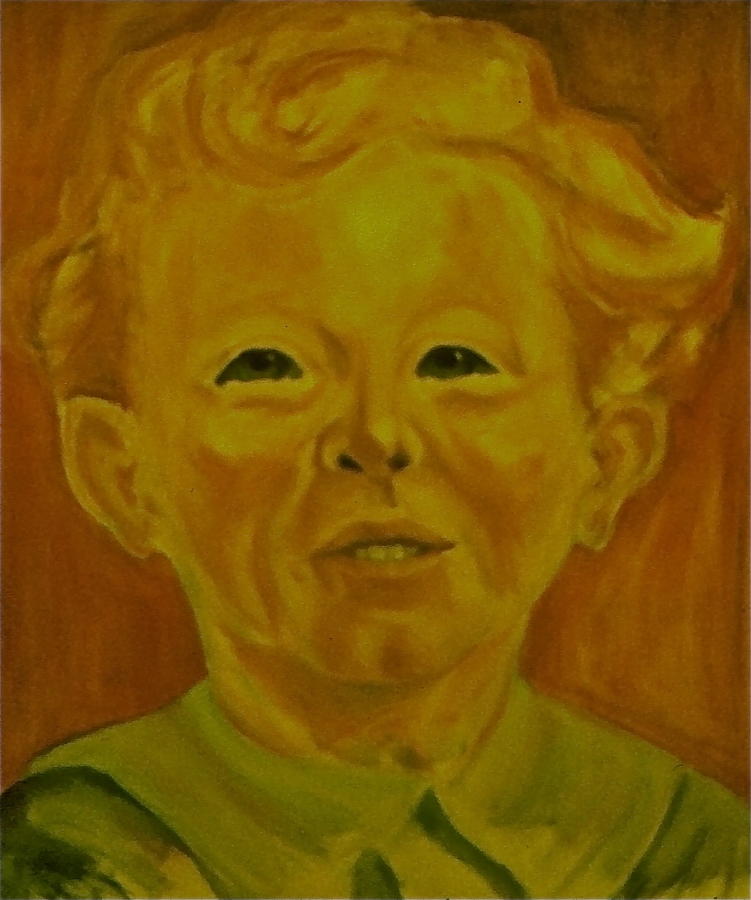 Portrait Painting - Boy in Green Blouse by Chris  Riley