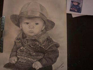 Boy In Hat Drawing by Carrie Williamson