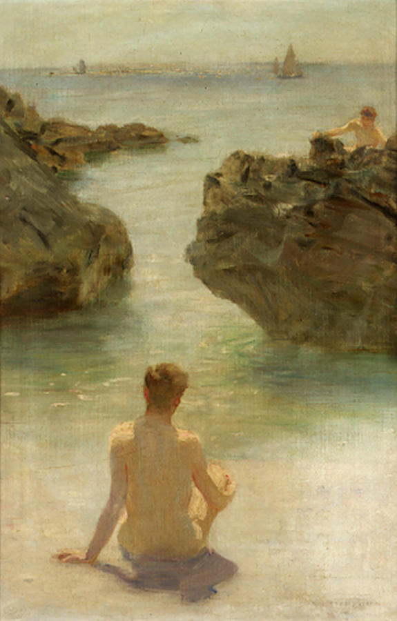 Boy on a Beach, 1901 Painting by Henry Scott Tuke