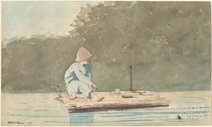 Winslow Homer Painting - Boy on a Raft by Celestial Images