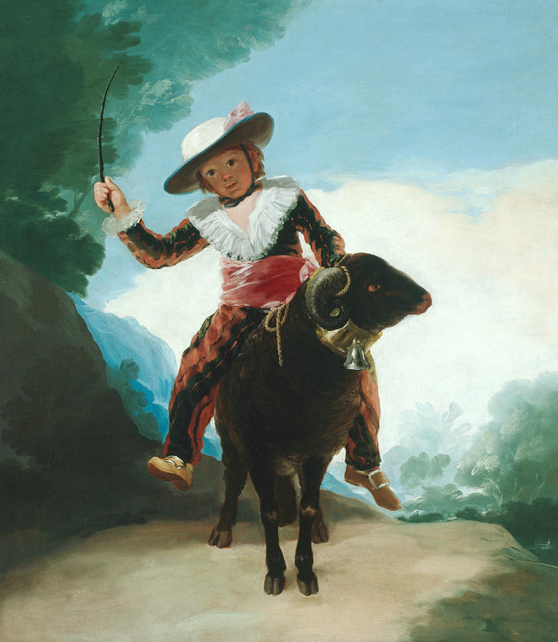 Boy on a Ram Painting by Francisco Goya