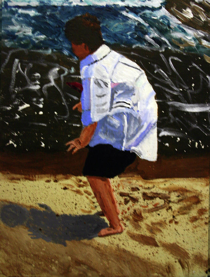Boy on the Beach Painting by Dennis Wilson