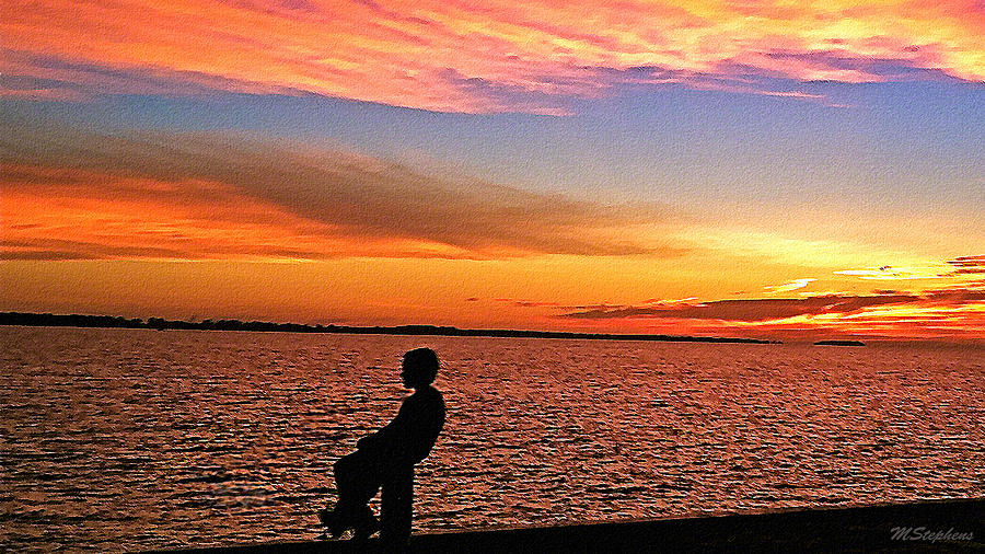 Boy On The Pier At Lakeside Ohio Photograph
