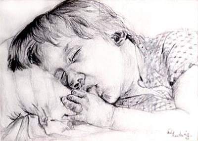 Boy Sleeps Drawing by Diana Ludwig