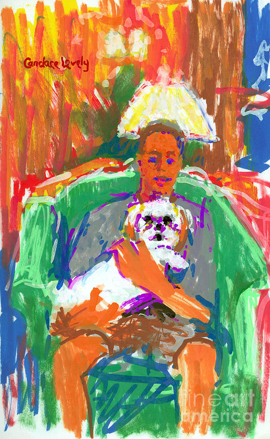 Boy with Dog 2 Painting by Candace Lovely