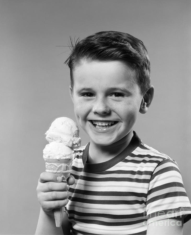 Boy With Ice Cream Cone, C.1950s Photograph by H. Armstrong Roberts/ClassicStock