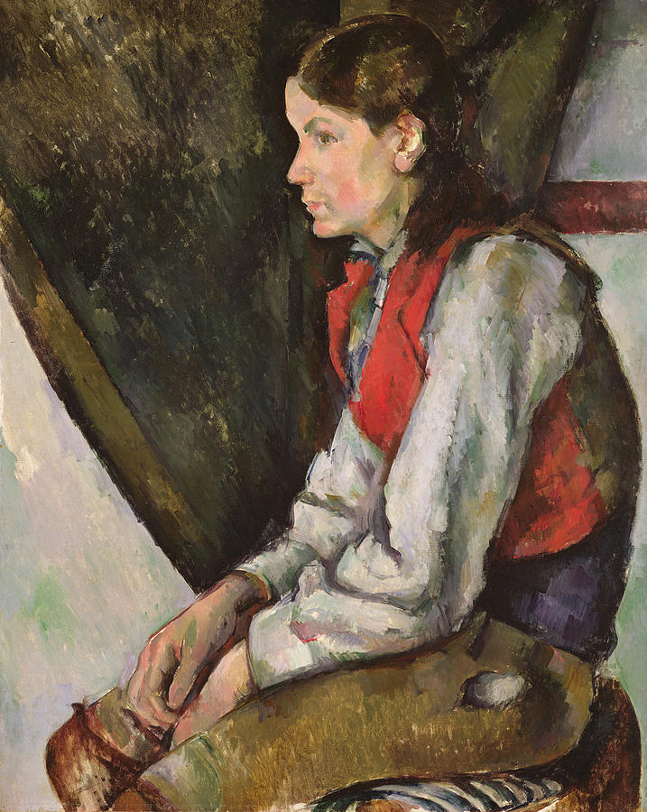 Paul Cezanne Painting - Boy with Red Waistcoat by Paul Cezanne