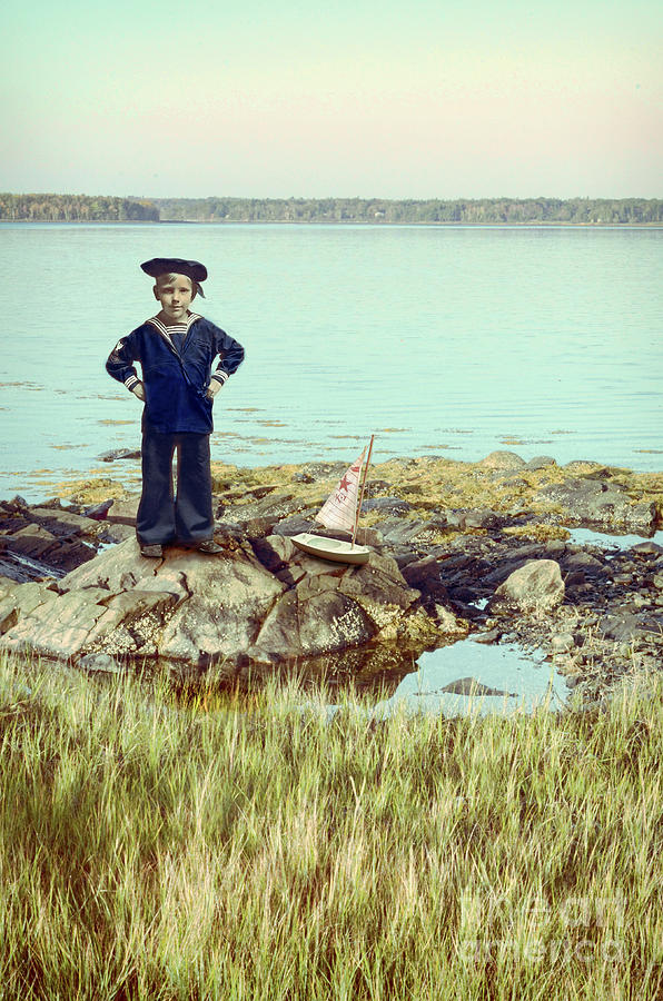 Boy with Toy Boat Photograph by Jill Battaglia