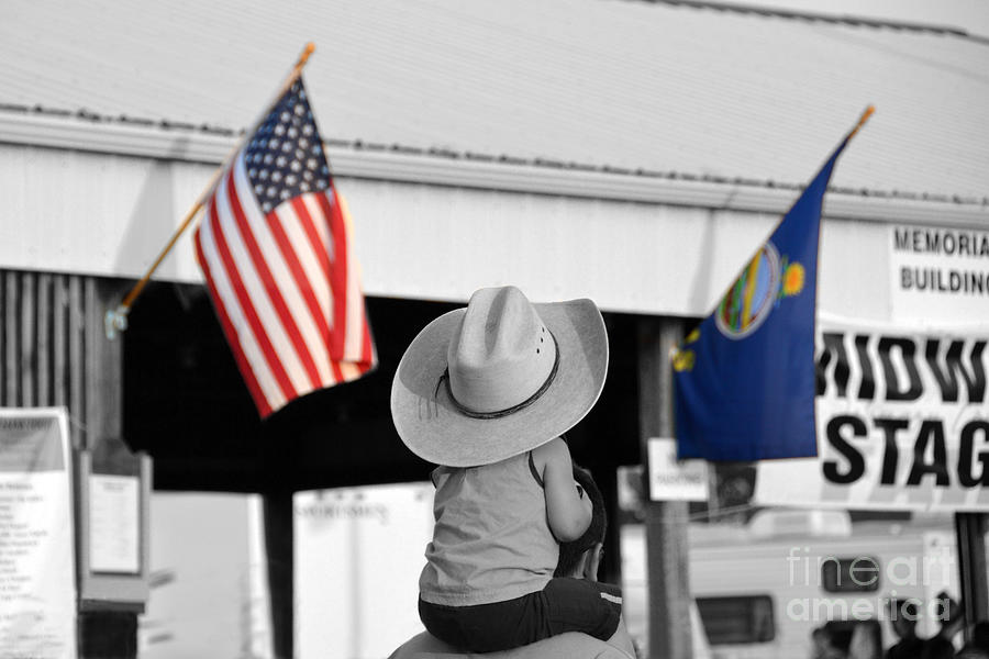 Boy with Two Flags Photograph by Catherine Sherman