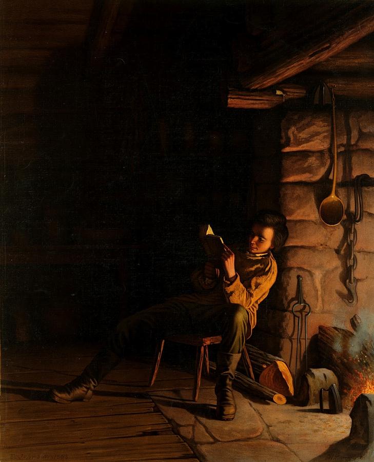 Boyhood of Lincoln Painting by Eastman Johnson