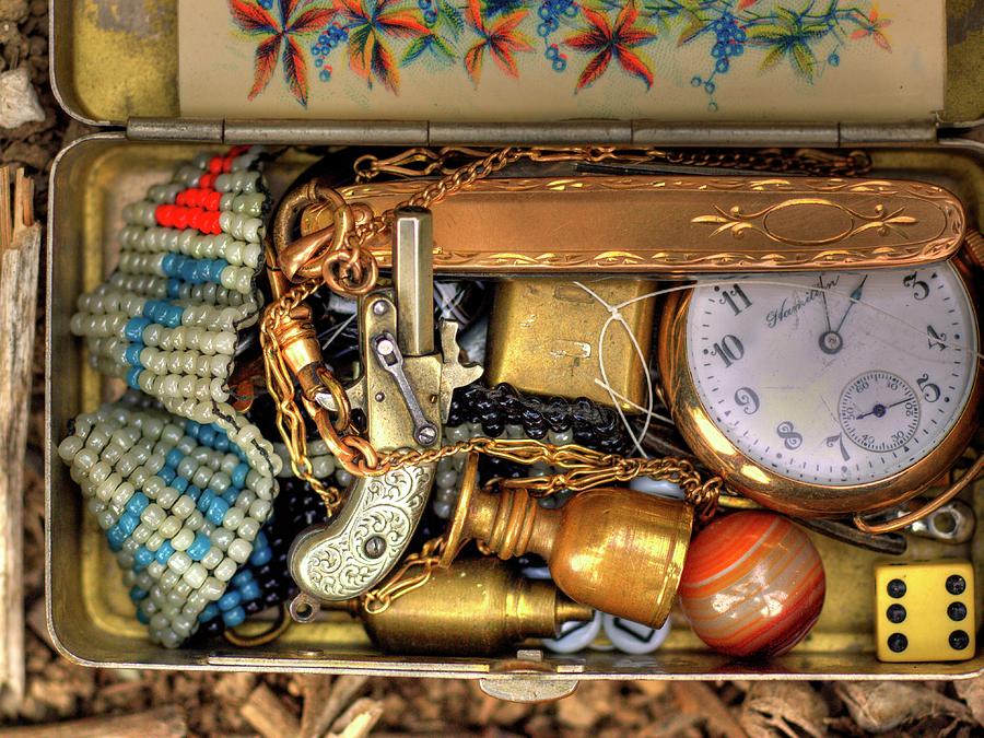 Watch Still Life Photograph - Boyhood Treasures 1 by Lawrence Christopher
